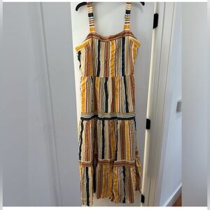 GUC LOFT Striped Multi Tiered Maxi Dress Size 14